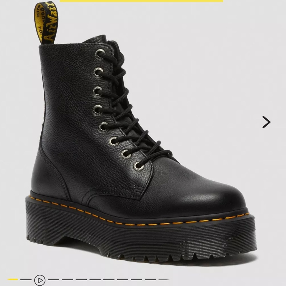 Black Leather Lace-Up Boots